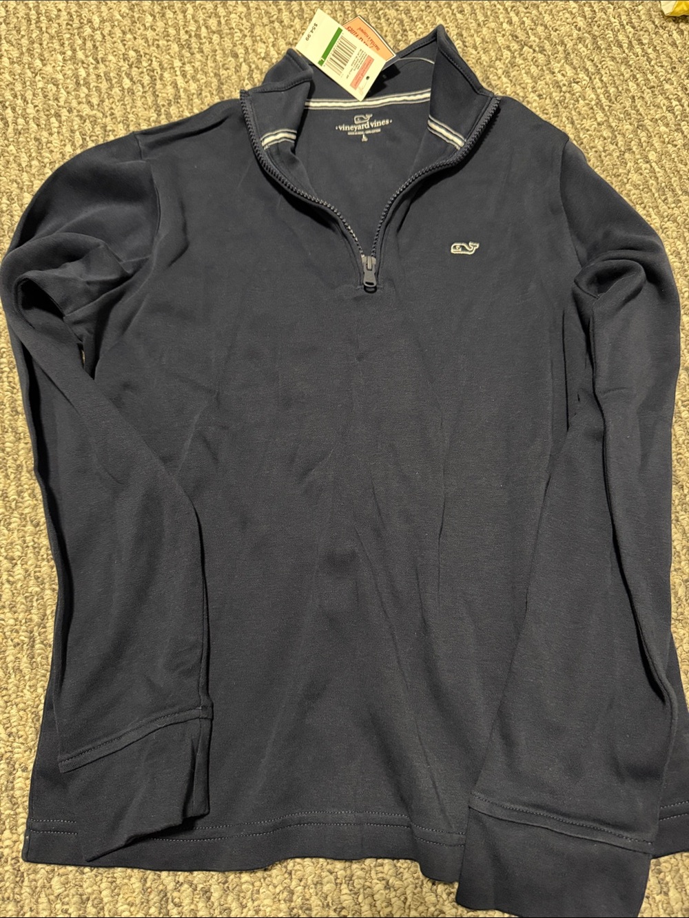 Vineyard Vines Men's Navy Quarter-Zip Sweater Pullover